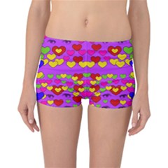 I Love This Lovely Hearty One Reversible Boyleg Bikini Bottoms by pepitasart