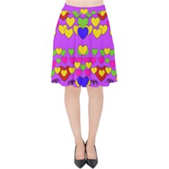 I Love This Lovely Hearty One Velvet High Waist Skirt by pepitasart