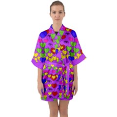 I Love This Lovely Hearty One Quarter Sleeve Kimono Robe by pepitasart