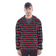 Xoxo Valentines Day Pattern Hooded Wind Breaker (men) by Valentinaart