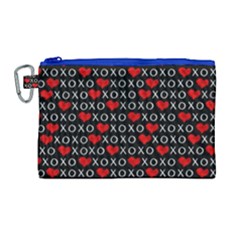 Xoxo Valentines Day Pattern Canvas Cosmetic Bag (large) by Valentinaart