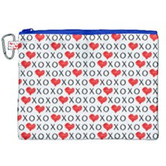 Xoxo Valentines Day Pattern Canvas Cosmetic Bag (xxl) by Valentinaart