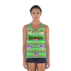 Rainbow Ponies Sport Tank Top  by CosmicEsoteric