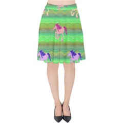 Rainbow Ponies Velvet High Waist Skirt by CosmicEsoteric