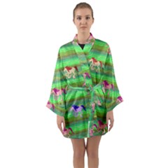 Rainbow Ponies Long Sleeve Kimono Robe by CosmicEsoteric