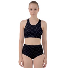 Black And White Grid Pattern Racer Back Bikini Set