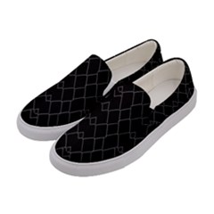 Black And White Grid Pattern Women s Canvas Slip Ons by dflcprints