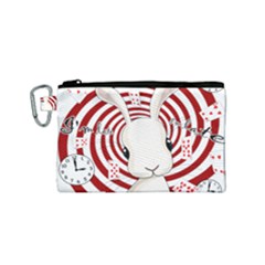 White Rabbit In Wonderland Canvas Cosmetic Bag (small) by Valentinaart