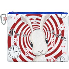 White Rabbit In Wonderland Canvas Cosmetic Bag (xxxl) by Valentinaart