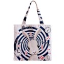 White rabbit in Wonderland Zipper Grocery Tote Bag View1