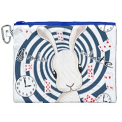 White Rabbit In Wonderland Canvas Cosmetic Bag (xxl) by Valentinaart