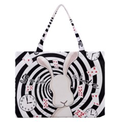 White Rabbit In Wonderland Zipper Medium Tote Bag by Valentinaart