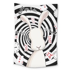 White Rabbit In Wonderland Large Tapestry by Valentinaart