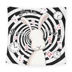 White Rabbit In Wonderland Square Tapestry (large) by Valentinaart