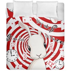 White Rabbit In Wonderland Duvet Cover Double Side (california King Size) by Valentinaart