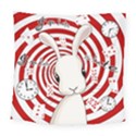 White rabbit in Wonderland Square Tapestry (Large) View1