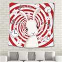 White rabbit in Wonderland Square Tapestry (Large) View2