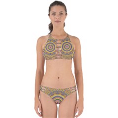 Wood Festive Rainbow Mandala Perfectly Cut Out Bikini Set by pepitasart