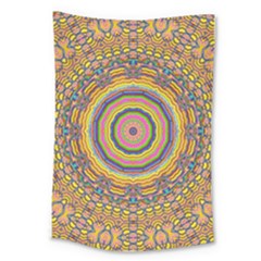 Wood Festive Rainbow Mandala Large Tapestry by pepitasart