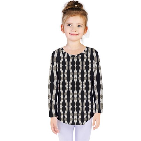 Wavy Stripes Pattern Kids  Long Sleeve Tee by dflcprints