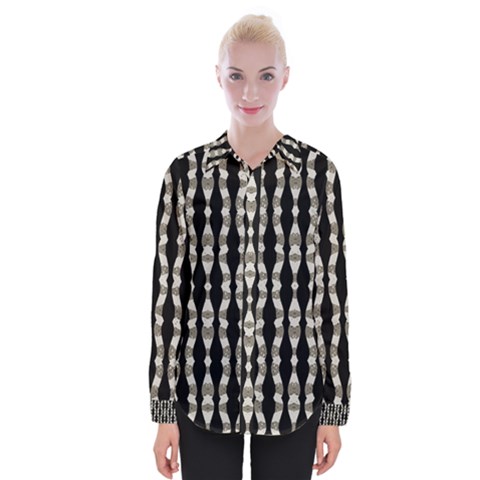 Wavy Stripes Pattern Womens Long Sleeve Shirt by dflcprints