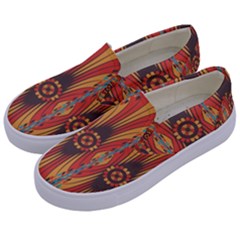 Geometric Extravaganza Pattern Kids  Canvas Slip Ons by linceazul