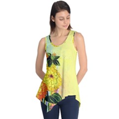 Background Flowers Yellow Bright Sleeveless Tunic by Nexatart