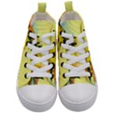 Background Flowers Yellow Bright Kid s Mid-Top Canvas Sneakers View1