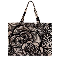 Background Abstract Beige Black Zipper Mini Tote Bag by Nexatart