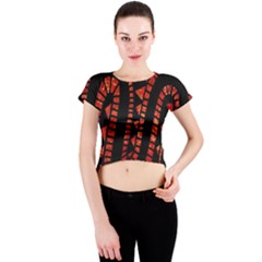 Background Abstract Red Black Crew Neck Crop Top by Nexatart