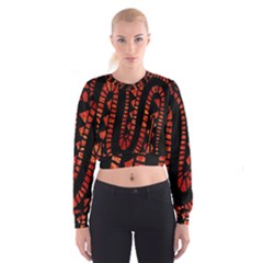 Background Abstract Red Black Cropped Sweatshirt