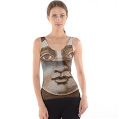 Moon Face Vintage Design Sepia Tank Top by Nexatart