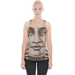 Moon Face Vintage Design Sepia Piece Up Tank Top by Nexatart