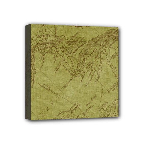 Vintage Map Background Paper Mini Canvas 4  X 4  by Nexatart