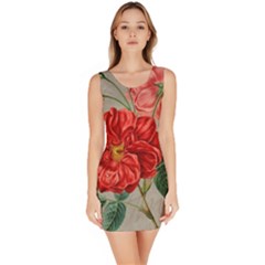 Flower Floral Background Red Rose Bodycon Dress