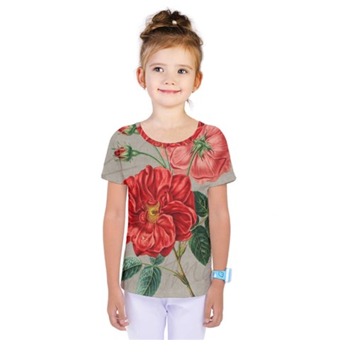 Flower Floral Background Red Rose Kids  One Piece Tee by Nexatart