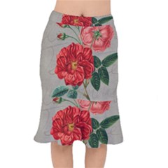 Flower Floral Background Red Rose Mermaid Skirt by Nexatart