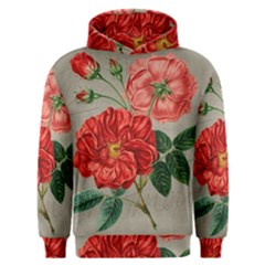 Flower Floral Background Red Rose Men s Overhead Hoodie