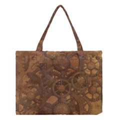 Background Steampunk Gears Grunge Medium Tote Bag by Nexatart