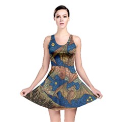 Bats Cubism Mosaic Vintage Reversible Skater Dress by Nexatart