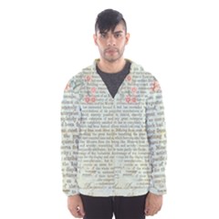 Vintage Floral Background Paper Hooded Wind Breaker (men)