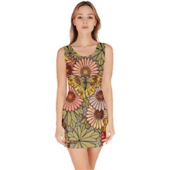 Flower Butterfly Cubism Mosaic Bodycon Dress