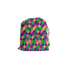 Background Geometric Triangle Drawstring Pouches (Small) 