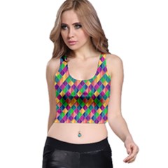 Background Geometric Triangle Racer Back Crop Top