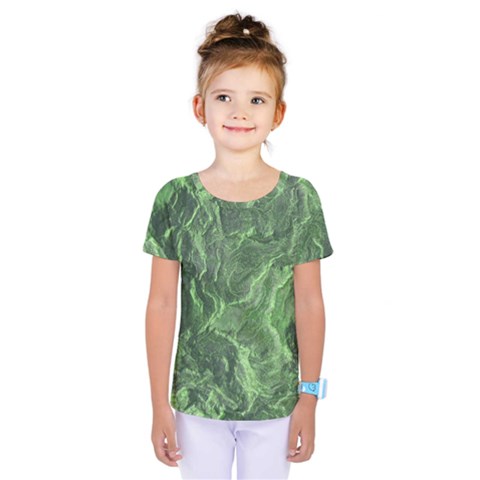 Green Geological Surface Background Kids  One Piece Tee by Nexatart