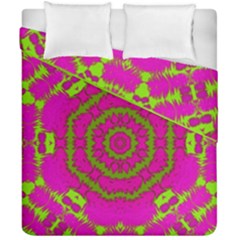 Fern Forest Star Mandala Decorative Duvet Cover Double Side (california King Size) by pepitasart