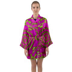 Fern Forest Star Mandala Decorative Long Sleeve Kimono Robe by pepitasart