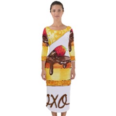 Xoxo Quarter Sleeve Midi Bodycon Dress