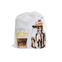 Coffee And Milkshakes Drawstring Pouches (large)  by KuriSweets