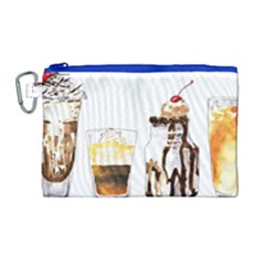 Coffee And Milkshakes Canvas Cosmetic Bag (large) by KuriSweets